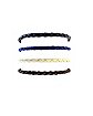 Multi-Pack Blue and White Braided Bracelets - 4 Pack