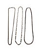 Multi-Pack Figaro Curb and Snake Chain Necklaces 3 Pack