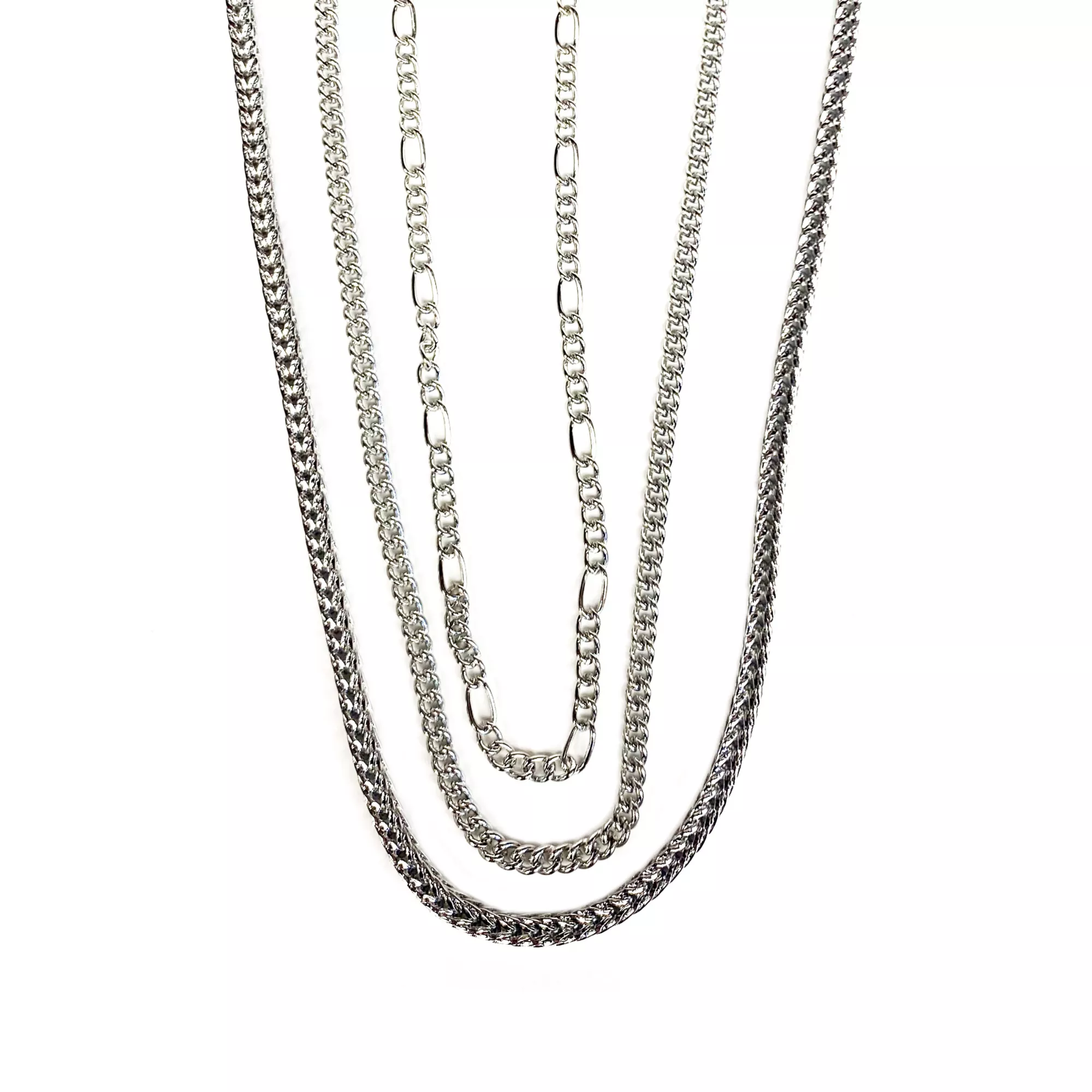 Multi-Pack Figaro Curb and Snake Chain Necklaces 3 Pack at Spencer's