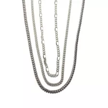 Multi-Pack Figaro Curb and Snake Chain Necklaces 3 Pack at Spencer's