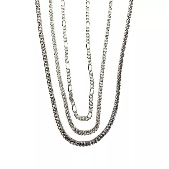 Multi-Pack Figaro Curb and Snake Chain Necklaces 3 Pack at Spencer's