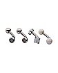 Multi-Pack CZ and Faux Pearl Curved Barbells 4 Pack - 16 Gauge