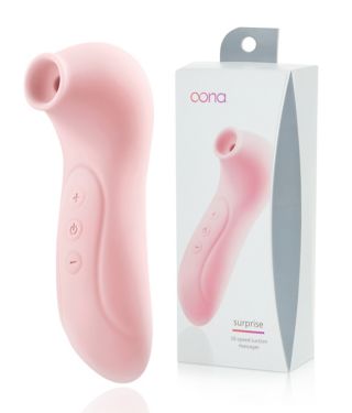 Surprise Suction Rechargeable Waterproof Vibrator 4.5 Inch Pink - Oona
