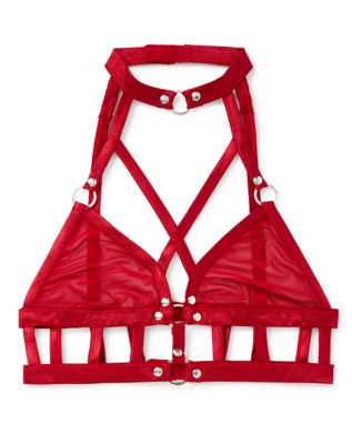 Strappy Red Mesh Bralette