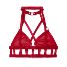 Strappy Red Mesh Bralette at Spencer's