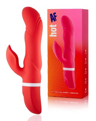 Red Hot AF 10-Function Waterproof Rabbit Vibrator - 9 Inch