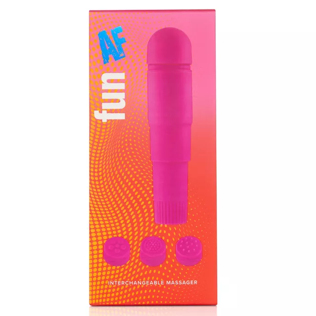 Fun AF Pink Waterproof Interchangeable Massager - 4 Inch at Spirit Halloween