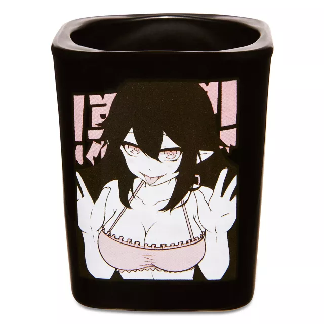 Pink Bra Girl Square Shot Glass - Bad Habits