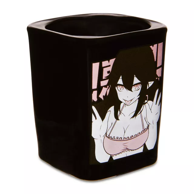 Pink Bra Girl Square Shot Glass - Bad Habits