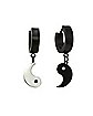 Yin Yang Dangle Huggie Hoop Earrings - 18 Gauge