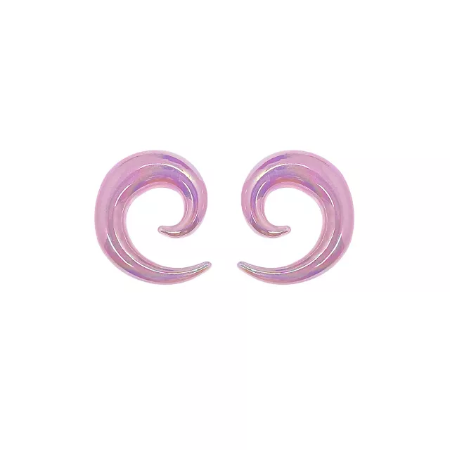 Purple Glass Spiral Tapers at Spencer's