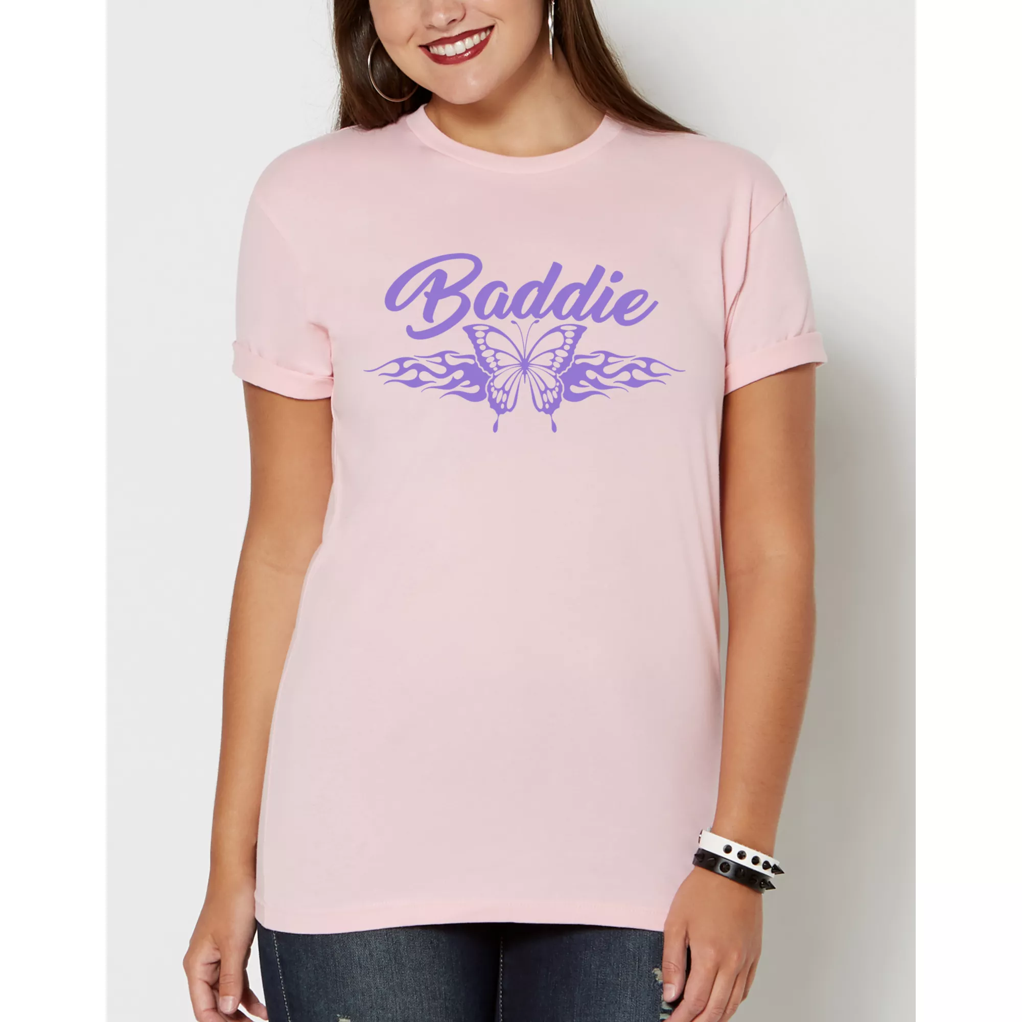 Pink Baddie T Shirt at Spencer's
