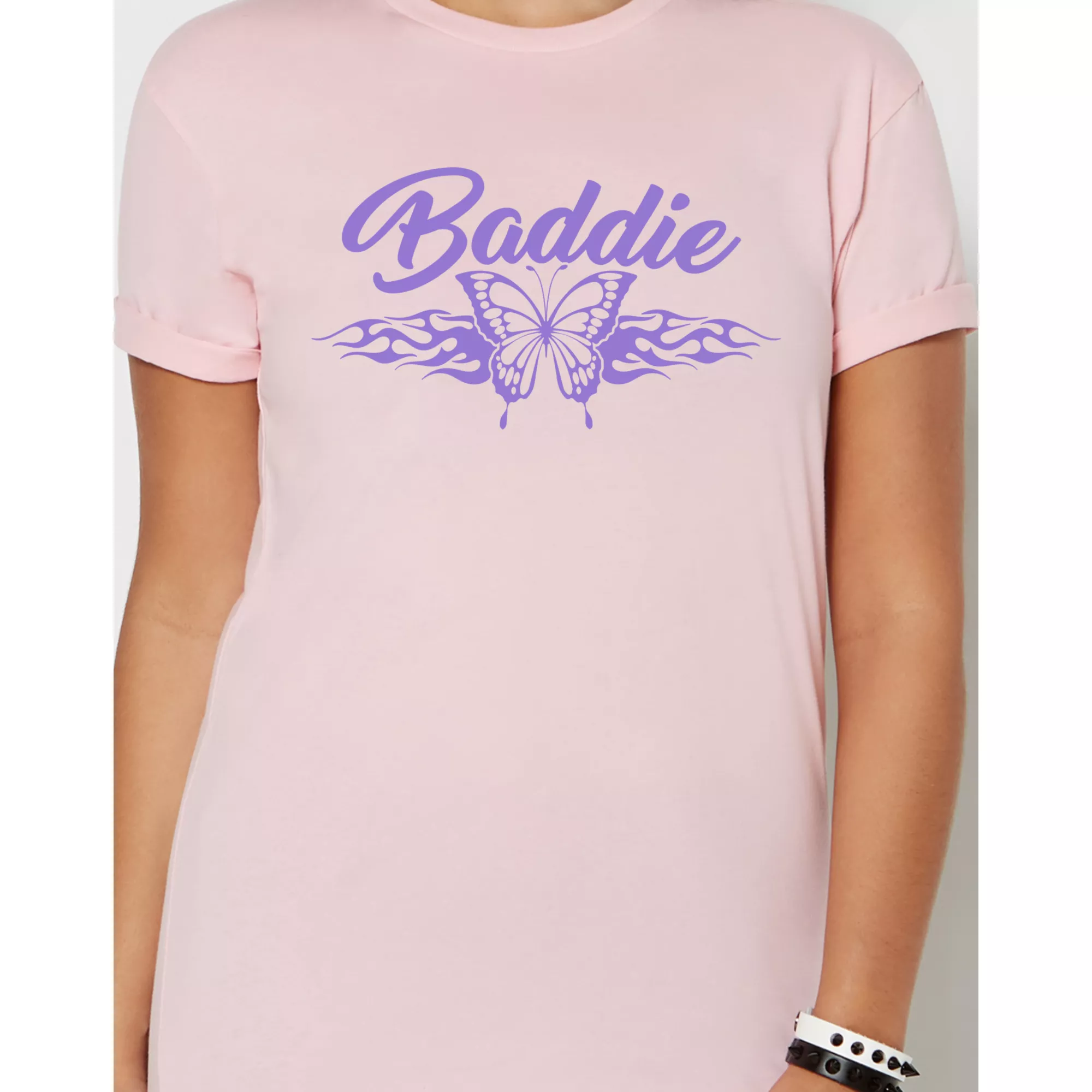 Pink Baddie T Shirt at Spencer's