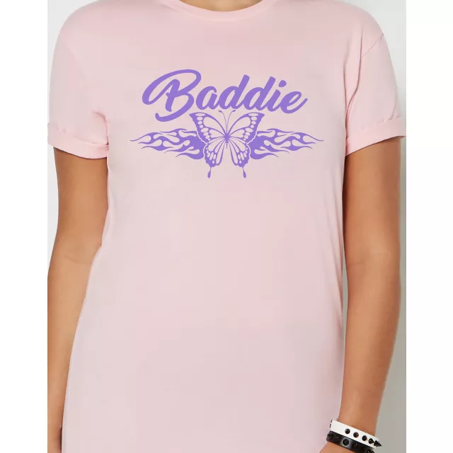 Pink Baddie T Shirt at Spencer's