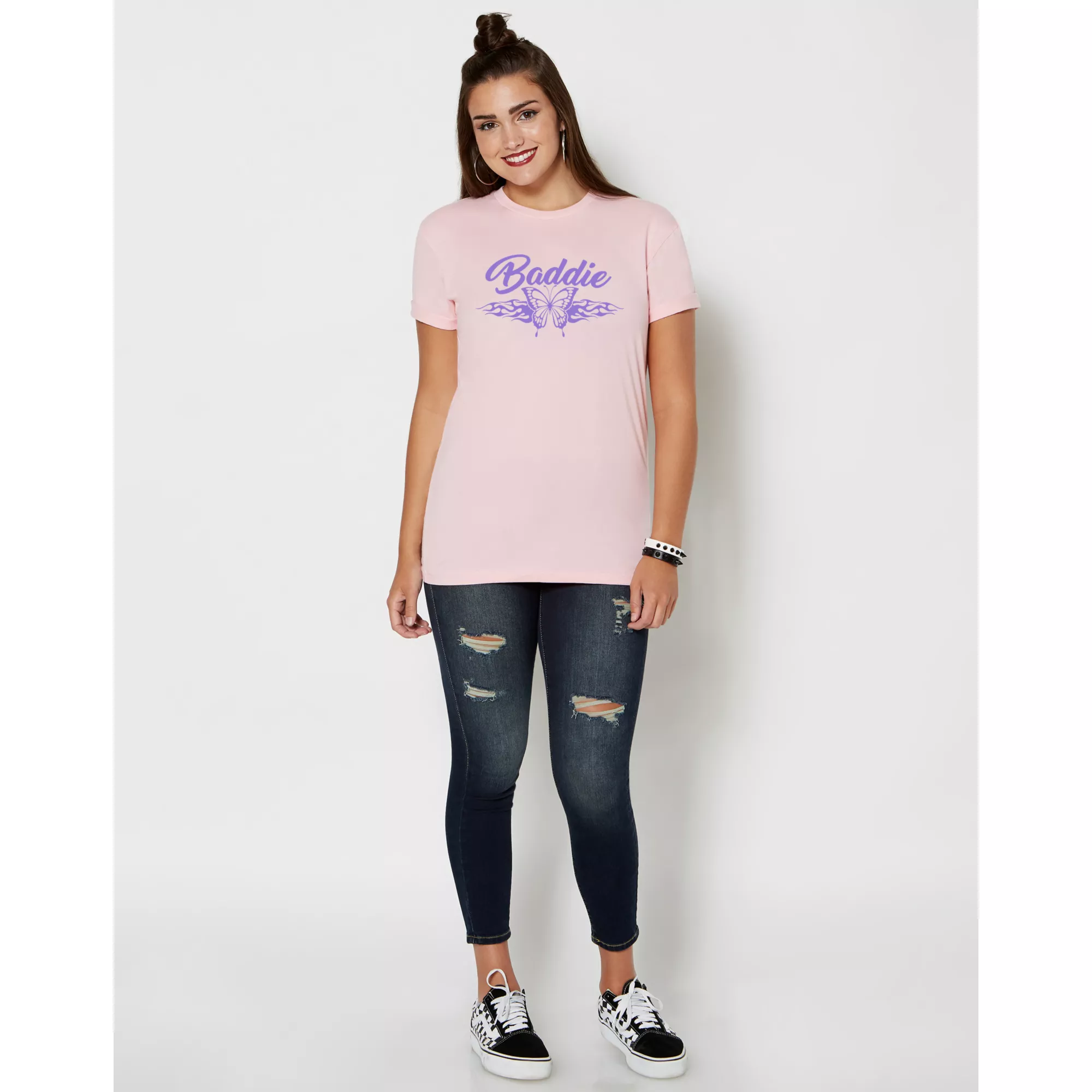 Pink Baddie T Shirt at Spencer's