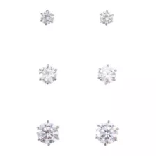 Multi-Pack CZ Titanium Round Stud Earrings 3 Pair - 20 Gauge at Spencer's
