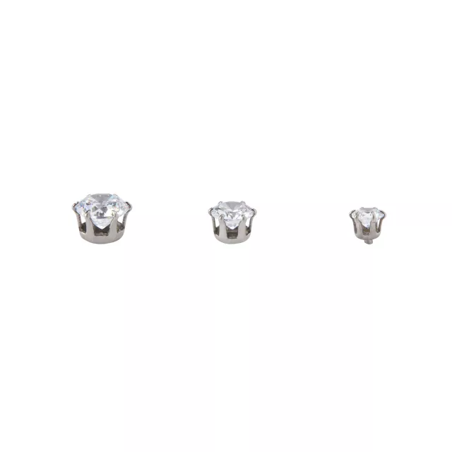 Multi-Pack CZ Titanium Round Stud Earrings 3 Pair - 20 Gauge at Spencer's