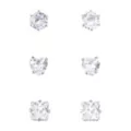 Multi-Pack CZ Round Heart and Square Stud Earrings 3 Pair - 20 Gauge at Spirit Halloween
