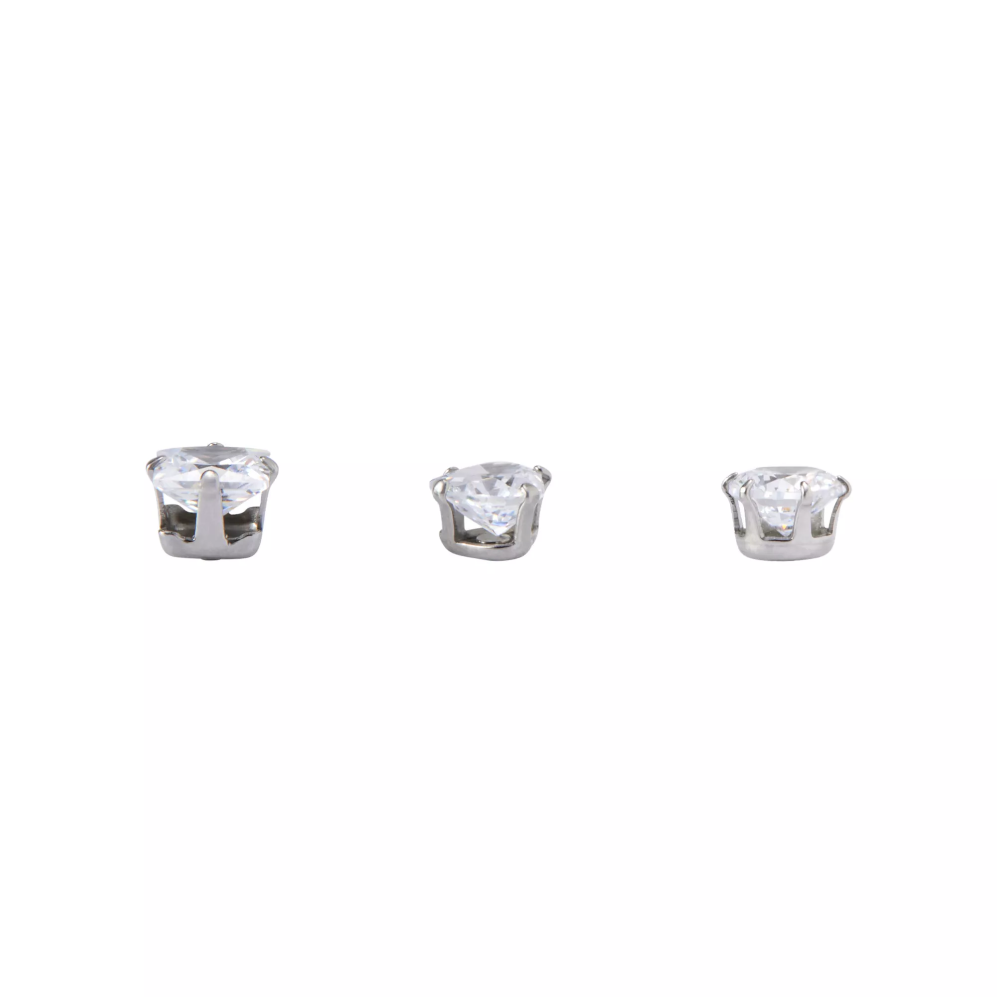 Multi-Pack CZ Round Heart and Square Stud Earrings 3 Pair - 20 Gauge at Spirit Halloween