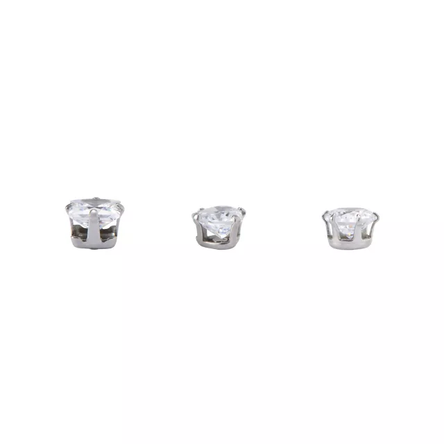 Multi-Pack CZ Round Heart and Square Stud Earrings 3 Pair - 20 Gauge at Spirit Halloween