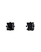 All Black CZ Square Stud Earrings - 20 Gauge