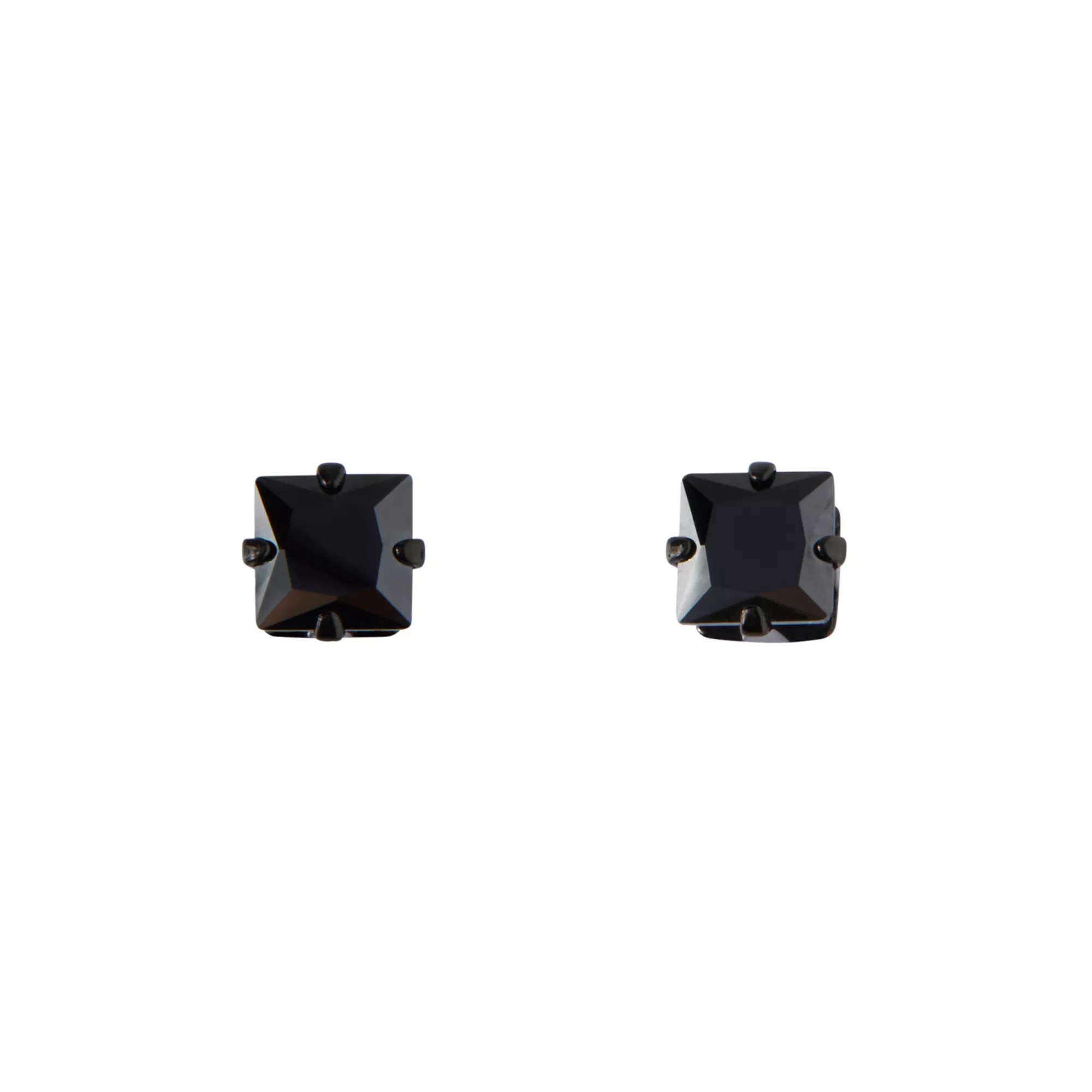 All Black CZ Square Stud Earrings - 20 Gauge at Spirit Halloween