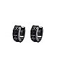 Black CZ Huggie Earrings - 18 Gauge