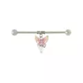 Butterfly Charm Industrial Barbell - 14 Gauge at Spencer's