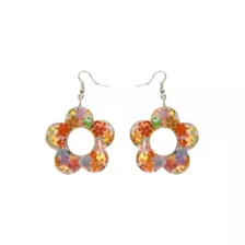 Glitter Flower Dangle Earrings at Spencer's