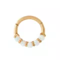 Goldtone Opal-Effect Hinged Hoop Ring - 16 Gauge at Spencer's