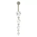 CZ Heart Tiers Titanium Dangle Belly Ring - 14 Gauge at Spencer's