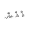 Multi-Pack CZ Snake Silver-Tone Titanium Cartilage Earrings 3 Pack at Spencer's