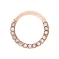 Rose Goldtone CZ Hinge Hoop Ring - 16 Gauge at Spencer's