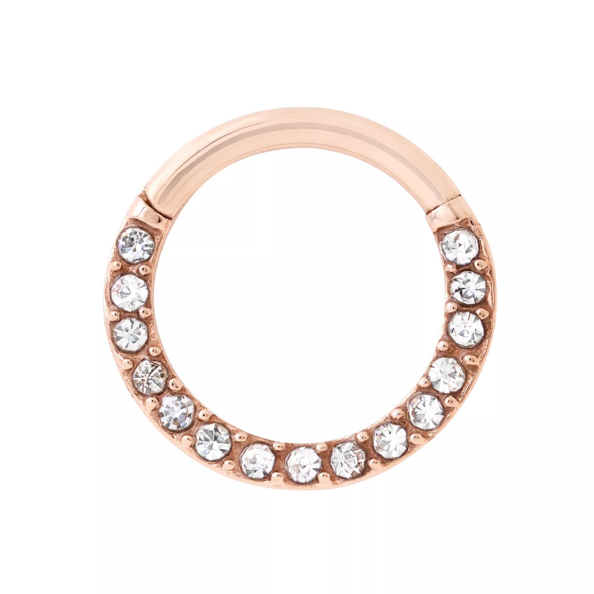 Rose Gold-Tone CZ Hinge Hoop Ring at Spencer's