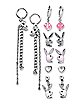 Multi-Pack Dice Heart Playboy Bunny Stud and Dangle Earrings - 6 Pack