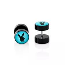 Fake Teal Playboy Bunny Plugs - 16 Gauge at Spencer's