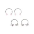 Multi-Pack CZ Pink Butterfly Horseshoe Rings - 2 Pairs at Spencer's