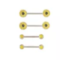 Multi-Pack Yellow Flower Nipple Barbells 4 Pack - 14 Gauge at Spencer's