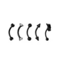 Multi-Pack CZ Black Skull Curved Barbells 5 Pack - 16 Gauge at Spencer's