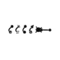 Multi-Pack CZ Black Skull Curved Barbells 5 Pack - 16 Gauge at Spencer's