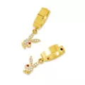 Playboy Bunny Goldtone Clear and Red Gem Huggie Hoop Dangle Earrings at Spencer's
