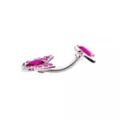 CZ Pink Butterfly Belly Ring - 14 Gauge at Spencer's