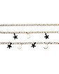 Star and Moon Charm Chain Choker Necklaces - 3 Pack