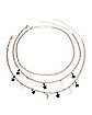 Star and Moon Charm Chain Choker Necklaces - 3 Pack