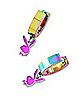 Playboy Bunny Rainbow Huggie Hoop Dangle Earrings - 20 Gauge