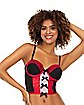 Red and Black Bow and Lace Corset