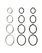 Multi-Pack Black and Silvertone Hoop Nose Rings 12 Pack - 20 Gauge