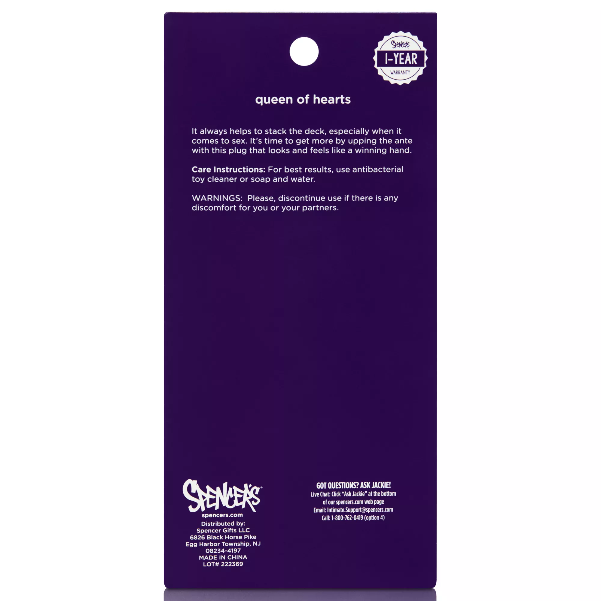 Queen of Hearts Butt Plug 2.9 Inch - Hott Love at Spencer's