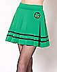 Green Shamrock Striped Pleated Mini Skirt