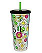 Smiley Faces Cup with Straw - 20 oz.
